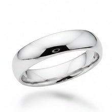 Load image into Gallery viewer, A classic polished stainless stainless steel band ring , shown on a clean white background with a soft reflection underneath.