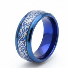 Load image into Gallery viewer, Stainless Steel blue and silver ring size 6, 7, 8, 9, 11, 12, 13. RW104