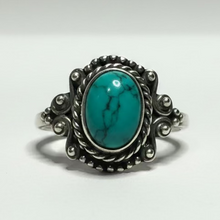 Load image into Gallery viewer, Turquoise Sterling silver ring size 7 (DC271)