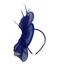 Load image into Gallery viewer, Stunning Blue Bow Fascinator FS024