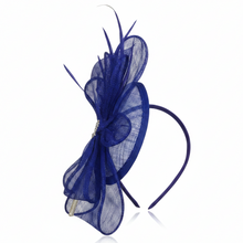 Load image into Gallery viewer, Stunning Blue Bow Fascinator FS024