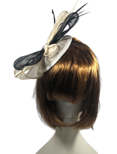 Load image into Gallery viewer, Stunning black & Cream Bow Fascinator. FS026