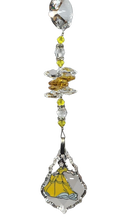 Load image into Gallery viewer, Beauty &amp; the Beast - Belle crystal suncatcher, decorated with 50mm Starburst crystal and citrine gemstone.

