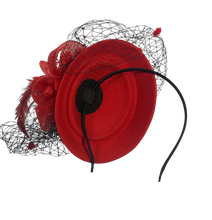 Load image into Gallery viewer, Stunning Red Fascinator (FS035)