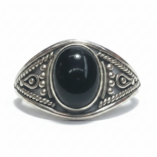 Load image into Gallery viewer, Black Onyx sterling silver rings size 14 (ER02)