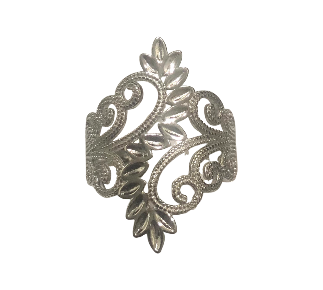 Sterling Silver Fancy ring available in size  12   (AS23)  Measures approx. 12mm
