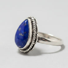 Load image into Gallery viewer, Lapis Lazuli Sterling silver ring sizes 7 (DR07a)