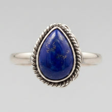 Load image into Gallery viewer, Lapis Lazuli Sterling silver ring sizes 7 (DR07a)