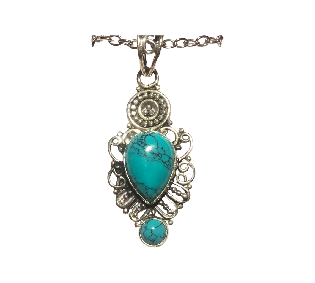 Turquoise Sterling Silver Pendant (EP104)