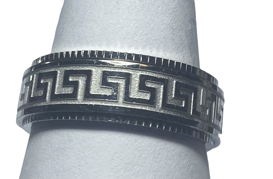Fidget ring -  Silver ring with pattern fidget ring. FR202