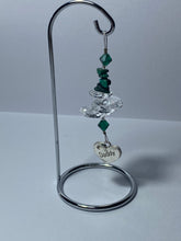 Load image into Gallery viewer, Daddy crystal &amp; garnet gemstone suncatcher on a small stand  SH93

