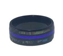 Load image into Gallery viewer, Stainless Steel -Black with purple shell  size 7, 8, 9, 10, 11, 12, 13 RW208
