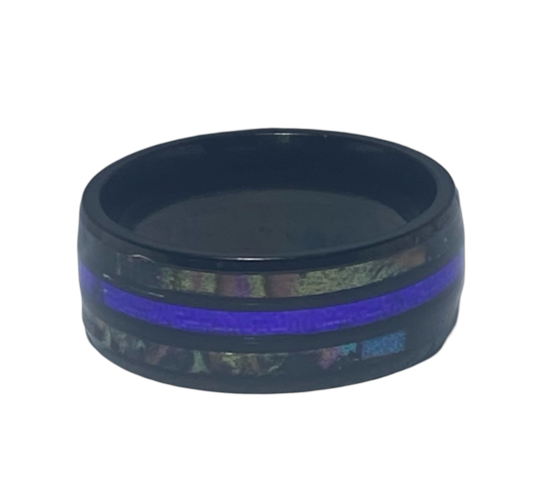 Stainless Steel -Black with purple shell  size 7, 8, 9, 10, 11, 12, 13 RW208