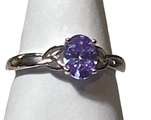 Load image into Gallery viewer, Sterling Silver - Purple Celtic ring.  Sizes  4, 9, 11.  SS232
