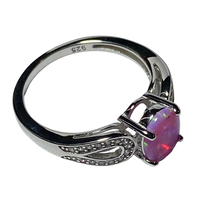 Load image into Gallery viewer, Sterling Silver - Pink opal - man made  ring. Sizes 4, 5, 6, 7, 8, 9, 10. SS261
