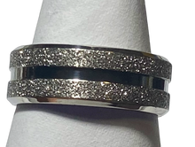 Load image into Gallery viewer, Stainless Steel - Silver sparkle ring.  Sizes 6, 7, 8, 9, 10, 12, 13. RW261
