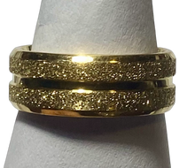 Load image into Gallery viewer, Stainless Steel - Gold sparkle ring.  Sizes , 6, 8, 9, 10, 11, 12, 13. RW260
