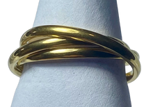 Load image into Gallery viewer, Fidget ring - Trio - Gold ring. Sizes 5, 6, 7, 8, 9, 10, 11, 12, 13. FR135
