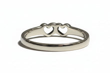 Load image into Gallery viewer, Sterling silver 2 Hearts ring.  Sizes 4, 5, 6, 7, 8, 9. SD25
