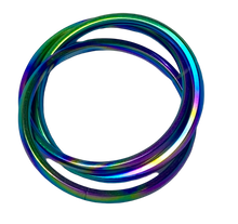Load image into Gallery viewer, Fidget ring - Trio Rainbow ring. Sizes 5, 6, 7, 8, 9, 10, 11, 12, 13. FR133
