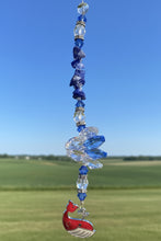 Load image into Gallery viewer, Whale Suncatcher decorated with garnet gemstones CH285
