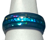Load image into Gallery viewer, Stainless Steel -Black blue shell  size 6, 7, 8, 9, 10, 11, 12, 13 RW210
