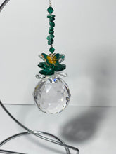 Load image into Gallery viewer, Butterfly crystal with malachite hanging on a stand SH6
