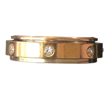 Load image into Gallery viewer, Fidget ring - rose gold and sparkle spinner. Sizes 5, 7, 8, 9, 10, 11. FR115
