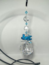 Load image into Gallery viewer, Deluxe Blue Butterfly crystal suncatcher on a extra large stand SH171

