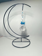 Load image into Gallery viewer, Deluxe Blue Butterfly crystal suncatcher on a extra large stand SH171
