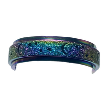 Load image into Gallery viewer, Fidget ring - Rainbow glitter moons &amp; stars spinner. Sizes 6, 8, 9, 10, 11, 13. FR124
