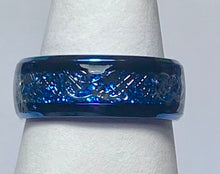 Load image into Gallery viewer, Stainless Steel blue and silver ring size 6, 7, 8, 9, 11, 12, 13. RW104
