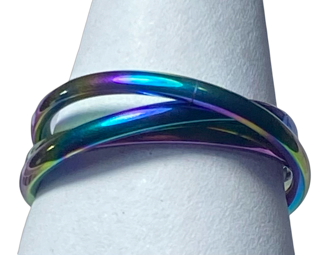 Fidget ring - Trio Rainbow ring. Sizes 5, 6, 7, 8, 9, 10, 11, 12, 13. FR133