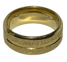 Load image into Gallery viewer, Stainless Steel - Gold sparkle ring.  Sizes , 6, 8, 9, 10, 11, 12, 13. RW260
