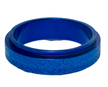 Load image into Gallery viewer, Fidget ring - Blue glitter spinner. Sizes 5, 6, 7, 8, 9, 10, 11, 12. FR125
