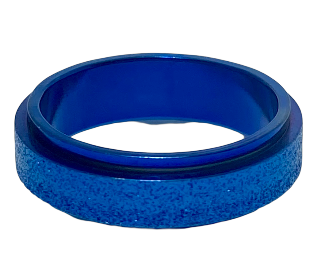 Fidget ring - Blue glitter spinner. Sizes 5, 6, 7, 8, 9, 10, 11, 12. FR125