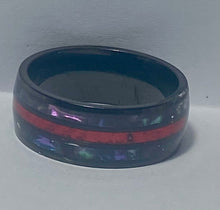 Load image into Gallery viewer, Stainless Steel -Black with red shell  size 6, 7, 8, 9, 10, 11, 14 RW211
