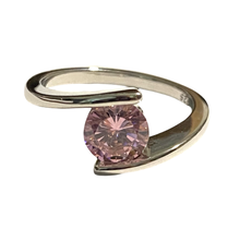 Load image into Gallery viewer, Sterling Silver - Pink cubic zirconia ring. Sizes 4, 5, 6, 7, 8, 9, 11, 12. SS254

