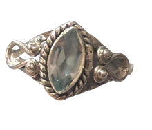 Load image into Gallery viewer, Blue Topaz Sterling silver ring sizes 3, 5, 11, 14 (BR005)
