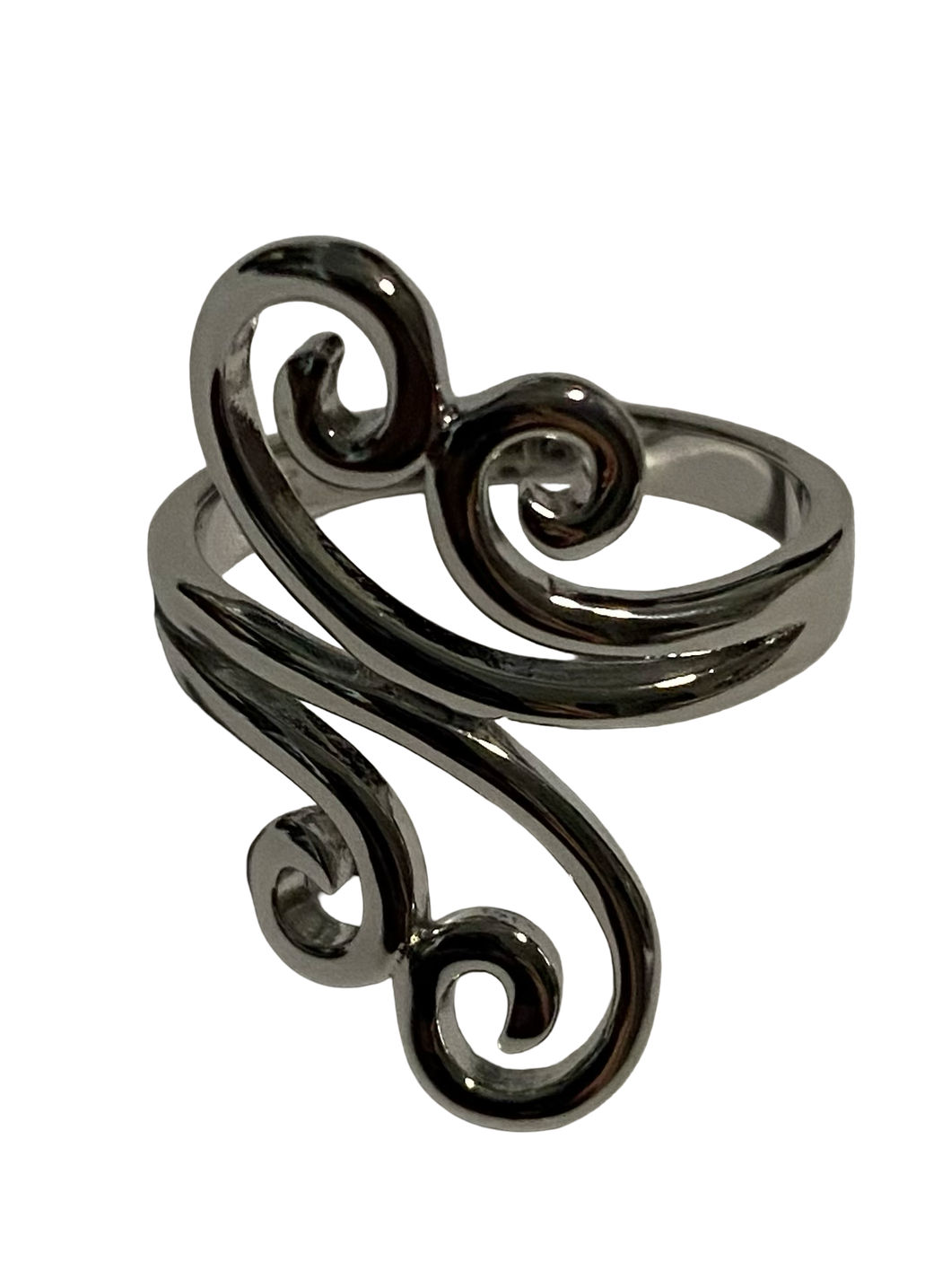 Sterling Silver - Swirl ring.  Sizes  6, 9, 10, 13, 14. SS251