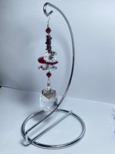 Load image into Gallery viewer, Mother garnet gemstone suncatcher on a medium stand  SH120
