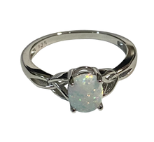 Load image into Gallery viewer, Sterling Silver - Opal (man made) ring. Sizes 4, 12, 13, 14.  SS256
