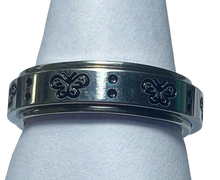 Load image into Gallery viewer, Fidget ring - Silver butterfly ring. Sizes 5, 6, 8, 9, 10, 11. FR138
