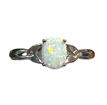 Load image into Gallery viewer, Sterling Silver - Opal (man made) ring. Sizes 4, 12, 13, 14.  SS256
