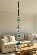 Load image into Gallery viewer, 40mm Crystal Ball Suncatcher decorated with butterflies and malachite gemstones CH465
