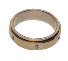 Load image into Gallery viewer, Fidget ring - rose gold and sparkle spinner. Sizes 5, 7, 8, 9, 10, 11. FR115
