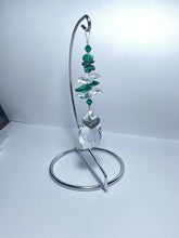 Load image into Gallery viewer, Mummy malachite gemstone suncatcher on a medium stand  SH130
