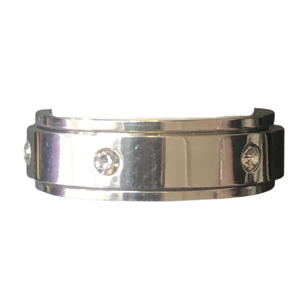 Fidget ring -  silver sparkle fidget  ring. FR84