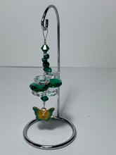 Load image into Gallery viewer, Butterfly crystal with malachite hanging on a stand SH4
