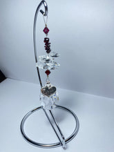 Load image into Gallery viewer, Special Nan garnet gemstone suncatcher on a medium stand  SH141
